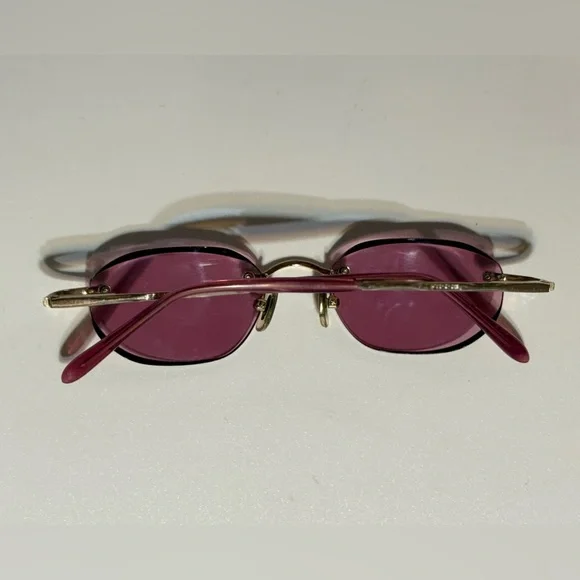 Fossil Pink Rimless Sunglasses | Y2K Vintage Vibe | Designer Shades - Picture 9 of 10